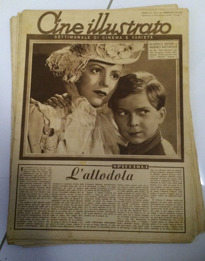 CINE ILLUSTRATO magazine side cover Issue 8 21 February 1943
