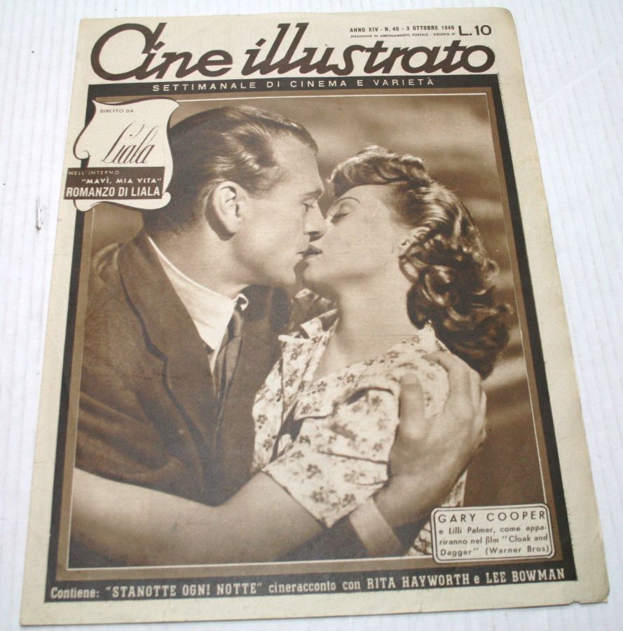 CINE ILLUSTRATO magazine side cover Issue 40 3 October 1946