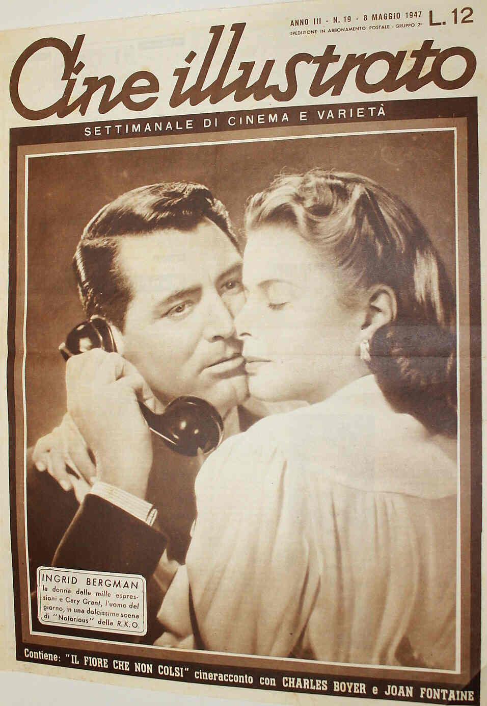 CINE ILLUSTRATO magazine side cover Issue 19 8 May 1947