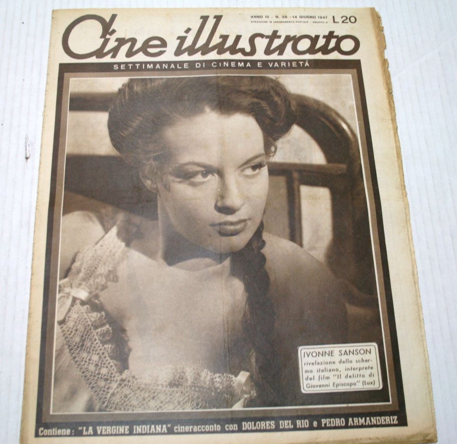 CINE ILLUSTRATO magazine side cover Issue 25 14 June 1947