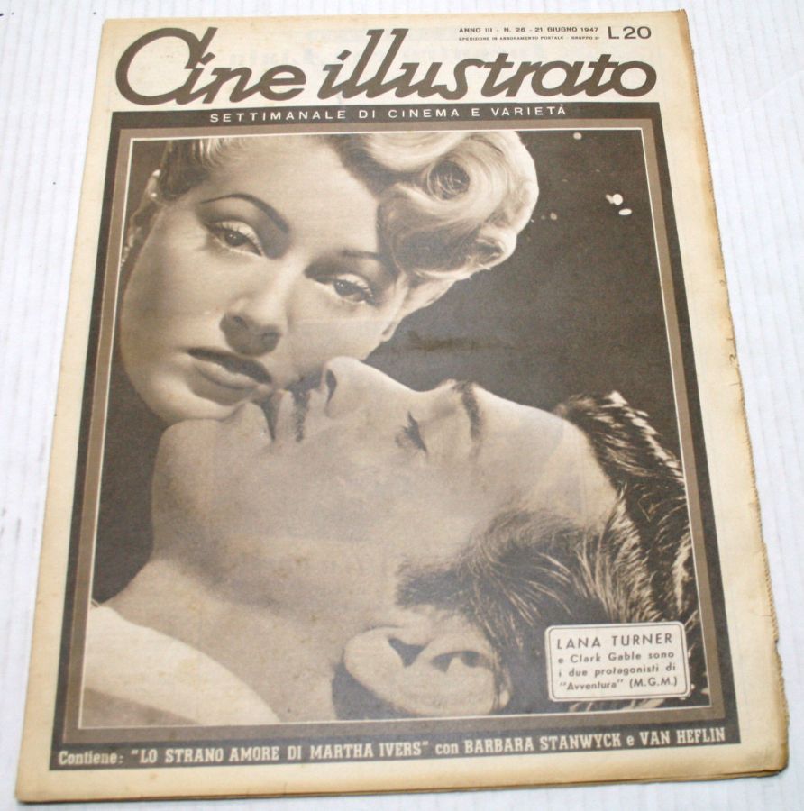 CINE ILLUSTRATO magazine side cover Issue 26 21 June 1947