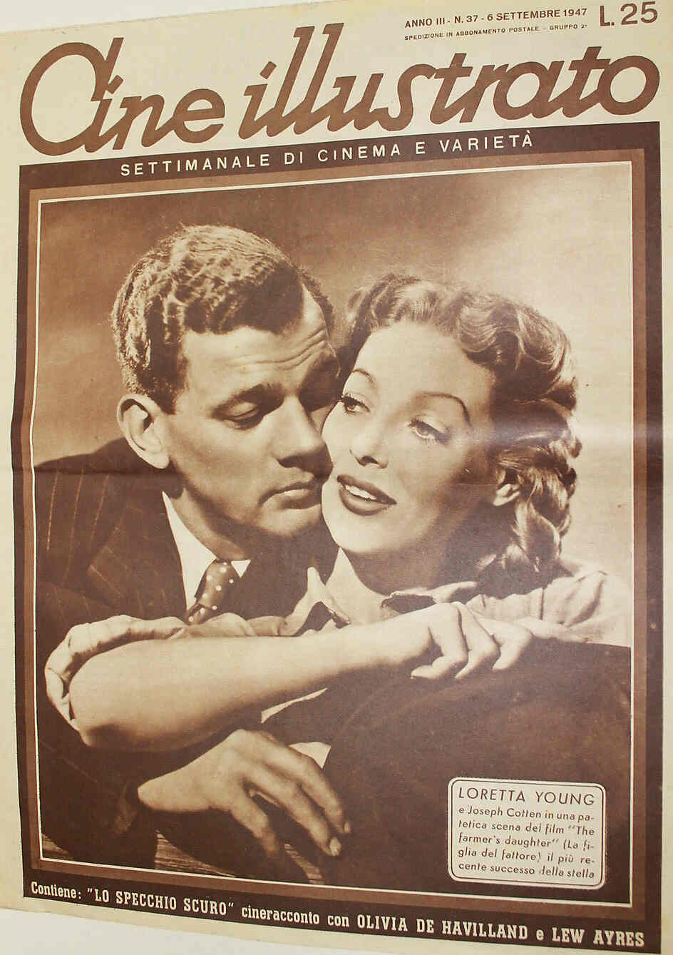 CINE ILLUSTRATO magazine side cover Issue 37 6 September 1947