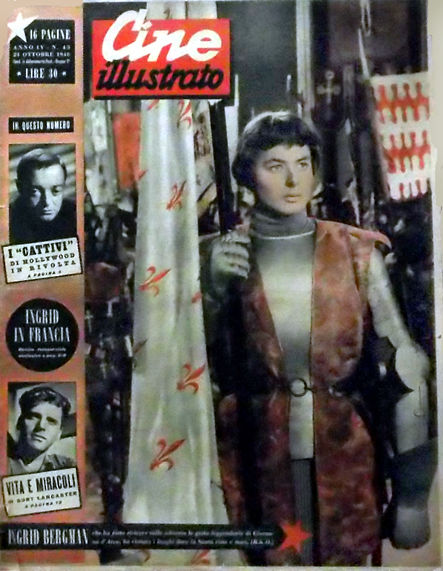 CINE ILLUSTRATO magazine side cover Issue 43 24 October 1948