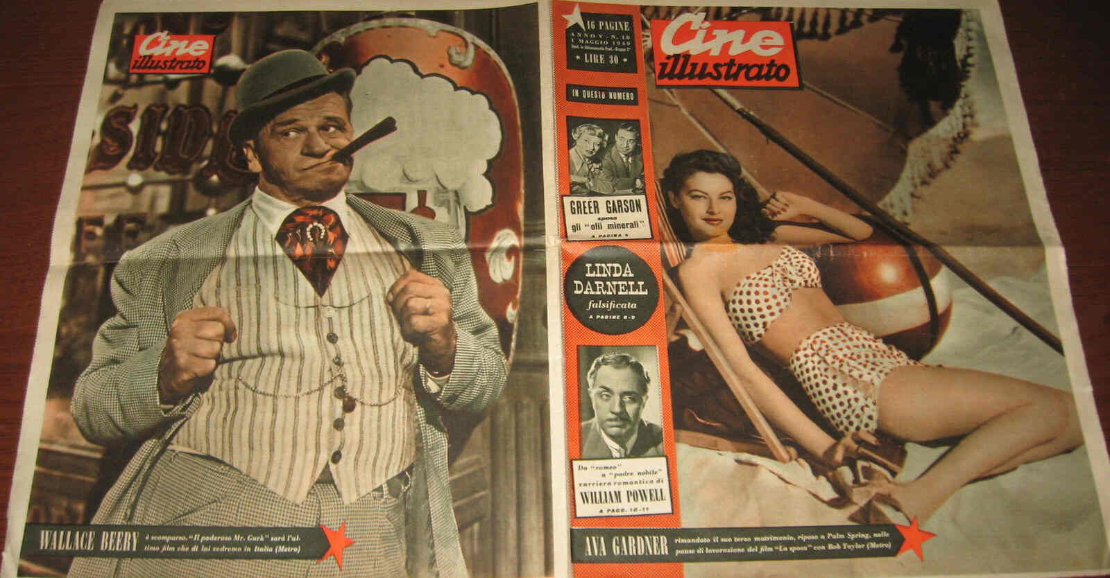 CINE ILLUSTRATO magazine side cover Issue 18 1 May 1949