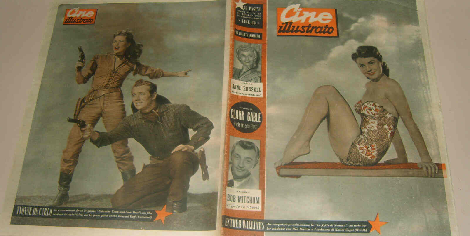 CINE ILLUSTRATO magazine side cover Issue 31 31 July 1949