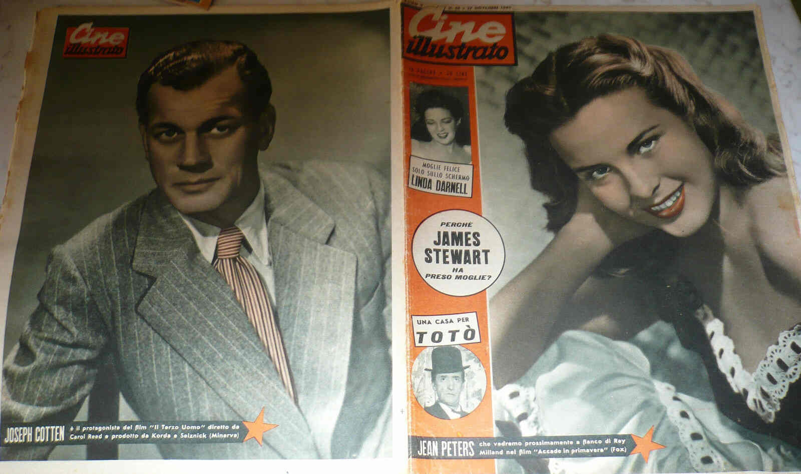 CINE ILLUSTRATO magazine side cover Issue 48 27 November 1949