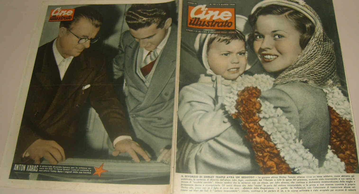 CINE ILLUSTRATO magazine side cover Issue 10 5 March 1950