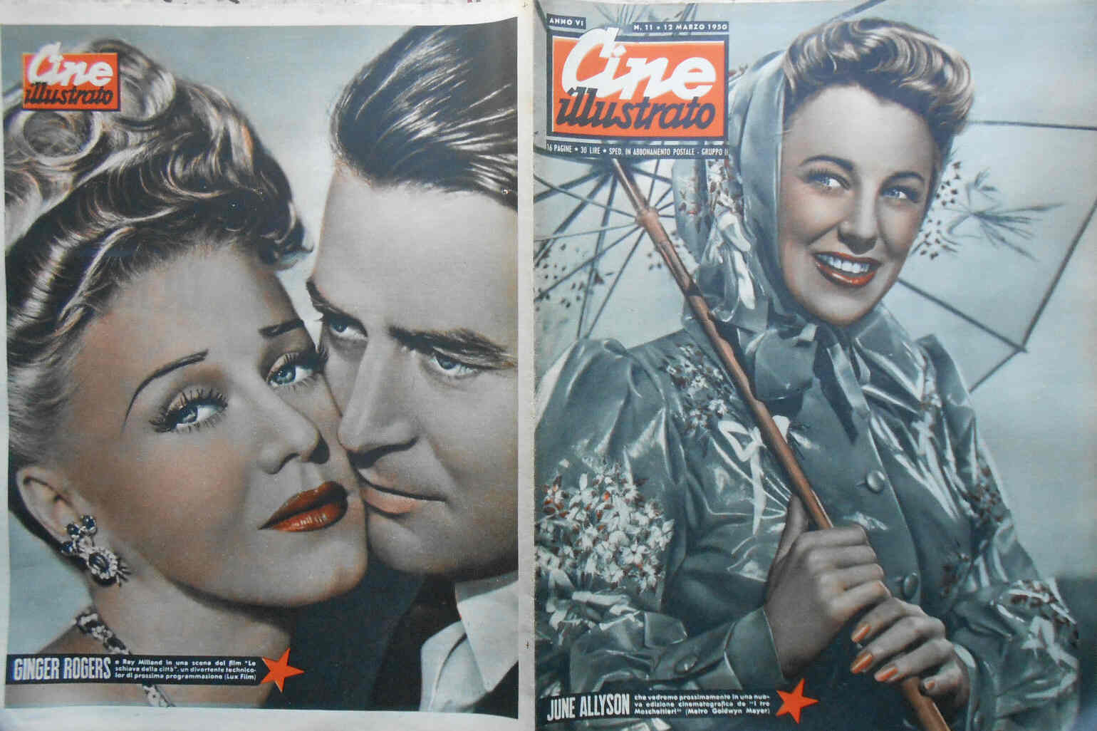 CINE ILLUSTRATO magazine side cover Issue 11 12 March 1950