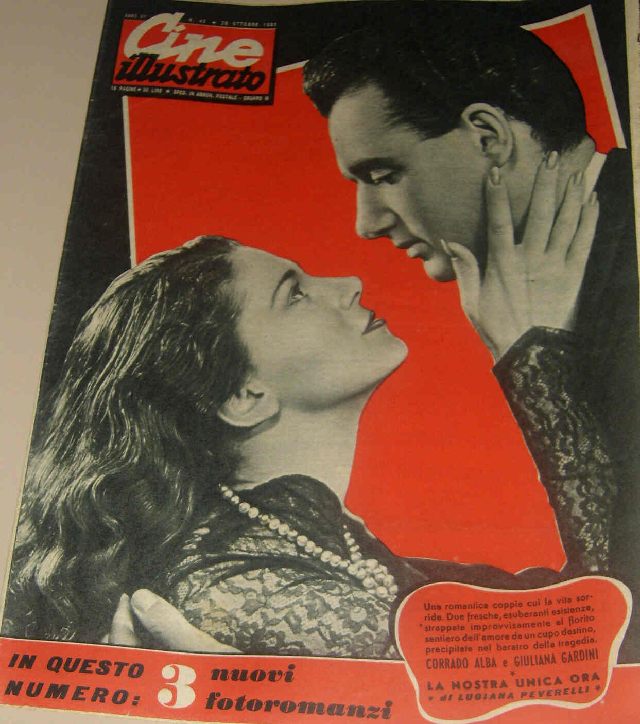 CINE ILLUSTRATO magazine side cover Issue 43 28 October 1951