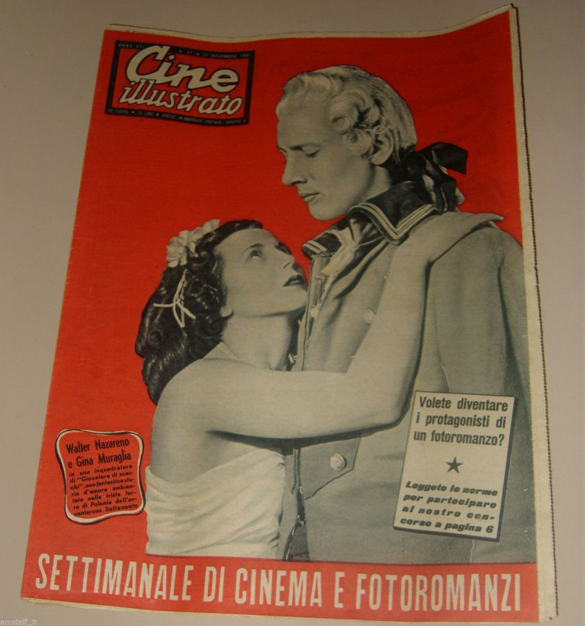 CINE ILLUSTRATO magazine side cover Issue 47 25 November 1951
