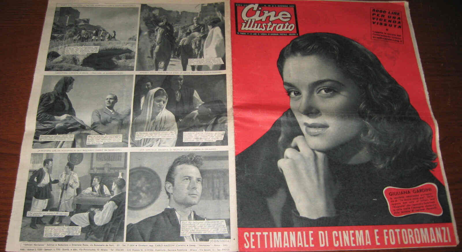CINE ILLUSTRATO magazine side cover Issue 48 2 December 1951