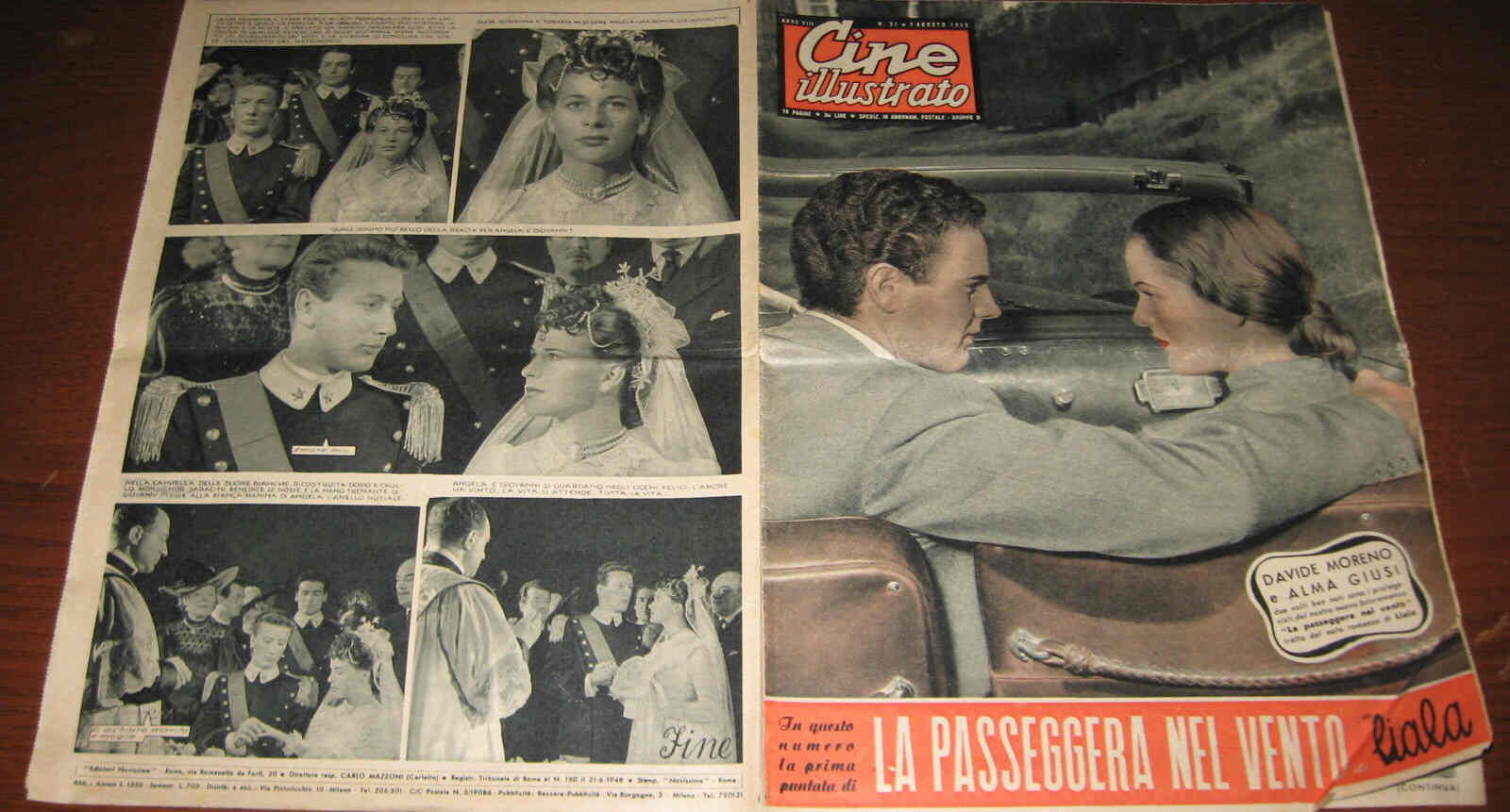 CINE ILLUSTRATO magazine side cover Issue 31 3 August 1952