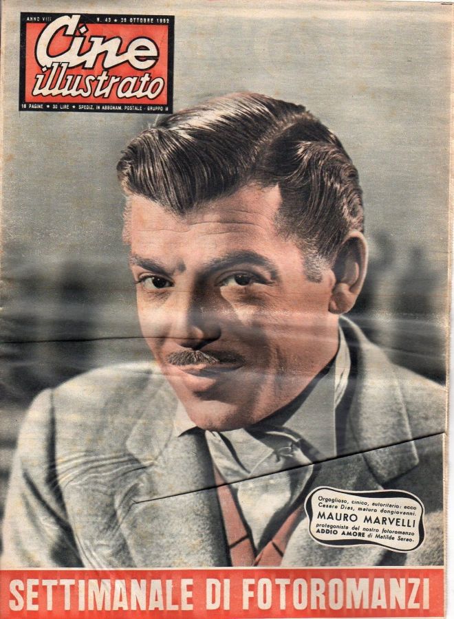 CINE ILLUSTRATO magazine side cover Issue 43 26 October 1952