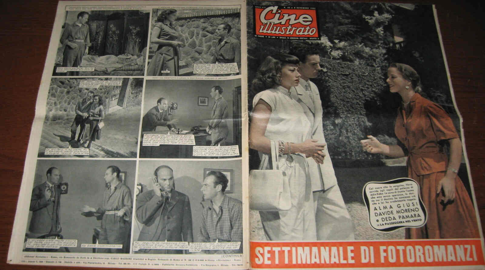 CINE ILLUSTRATO magazine side cover Issue 45 9 November 1952