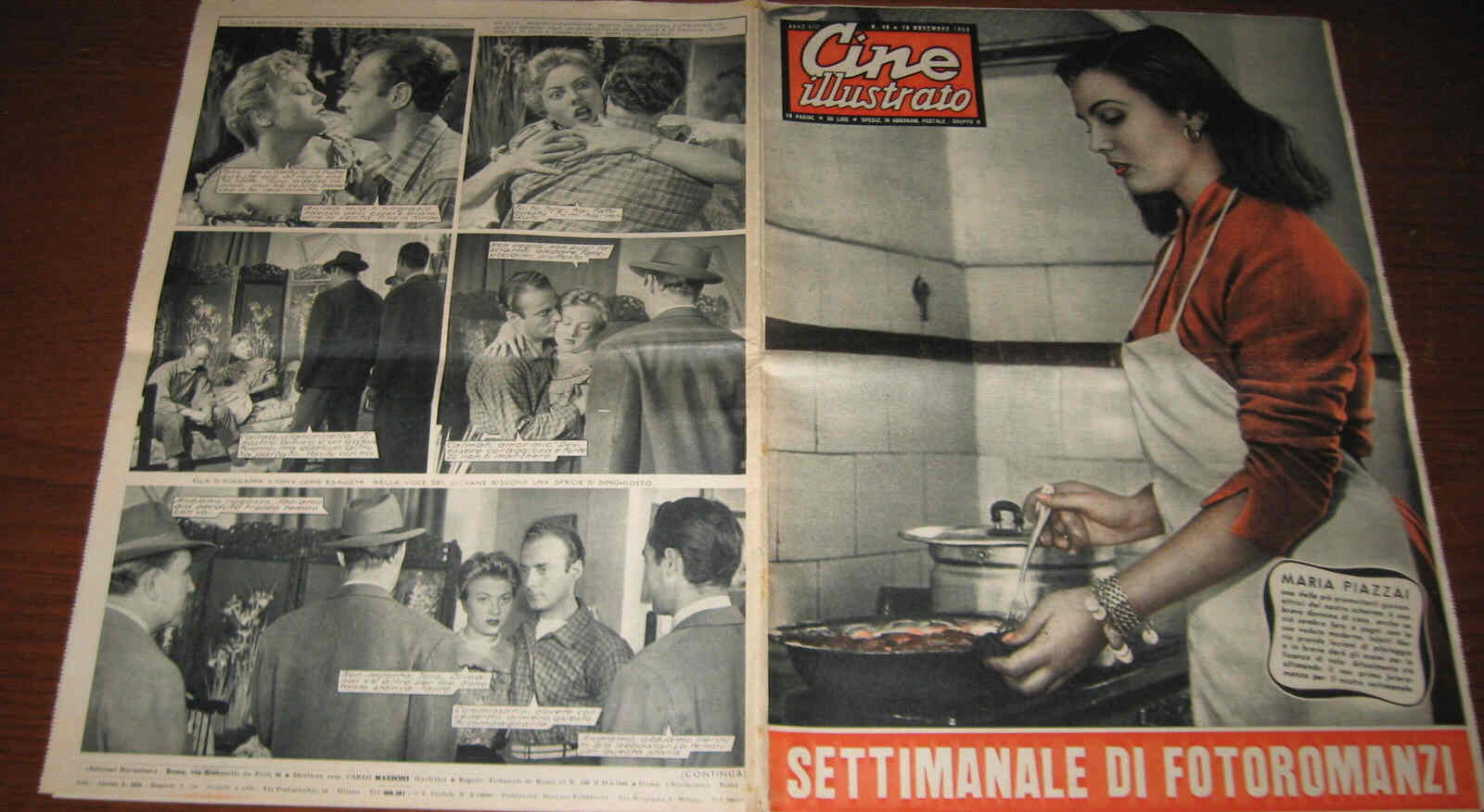 CINE ILLUSTRATO magazine side cover Issue 46 16 November 1952