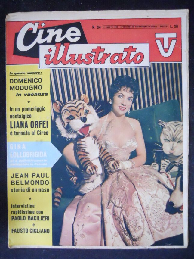 CINE ILLUSTRATO magazine side cover Issue 34 21 August 1960