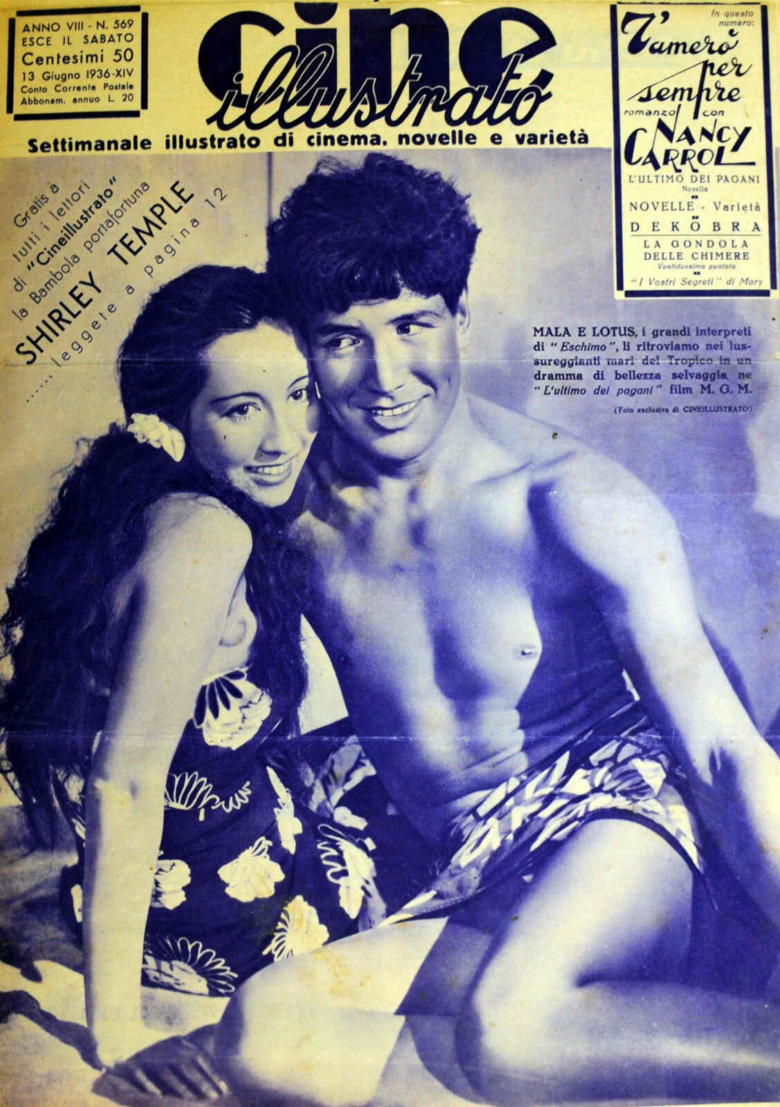 CINE ILLUSTRATO magazine side cover Issue 569 13 June 1936