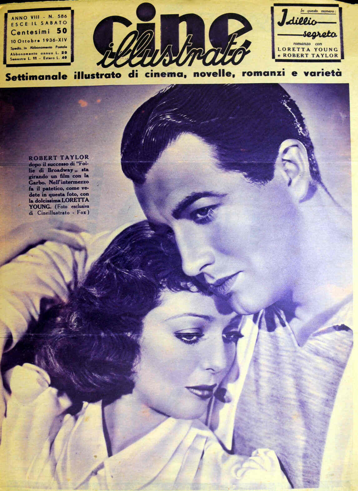 CINE ILLUSTRATO magazine side cover Issue 586 10 October 1936