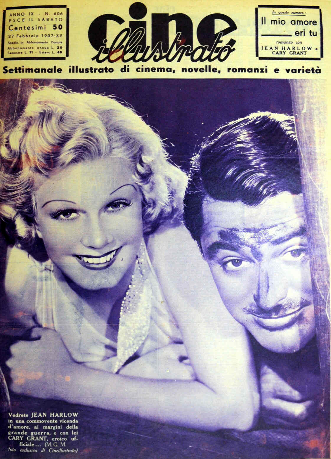 CINE ILLUSTRATO magazine side cover Issue 606 27 February 1937