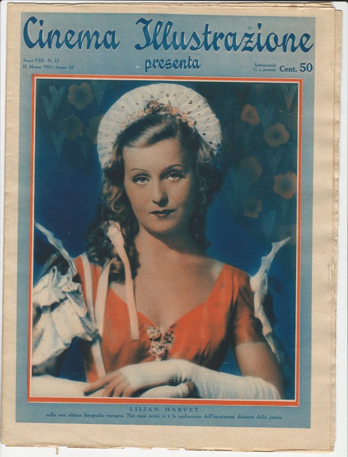 CINEMA ILLUSTRAZIONE magazine side cover Issue 12 22 March 1933