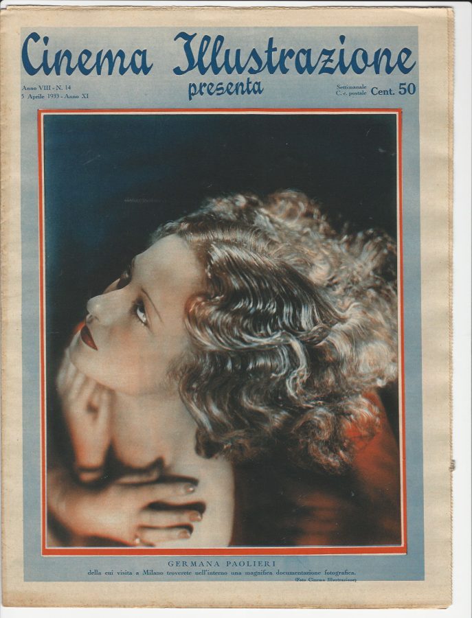 CINEMA ILLUSTRAZIONE magazine side cover Issue 14 5 April 1933