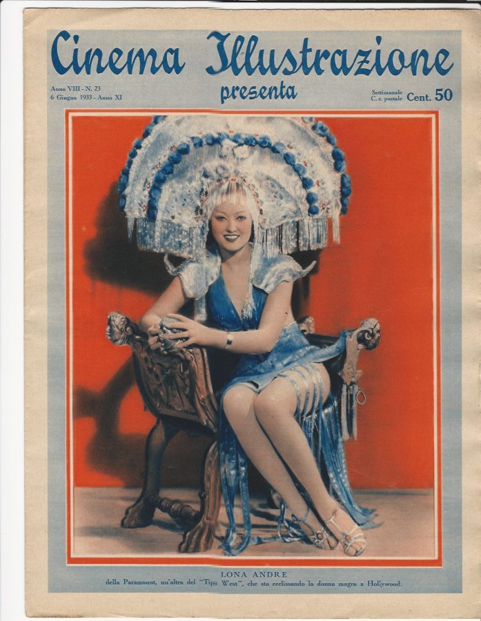 CINEMA ILLUSTRAZIONE magazine side cover Issue 23 6 June 1933