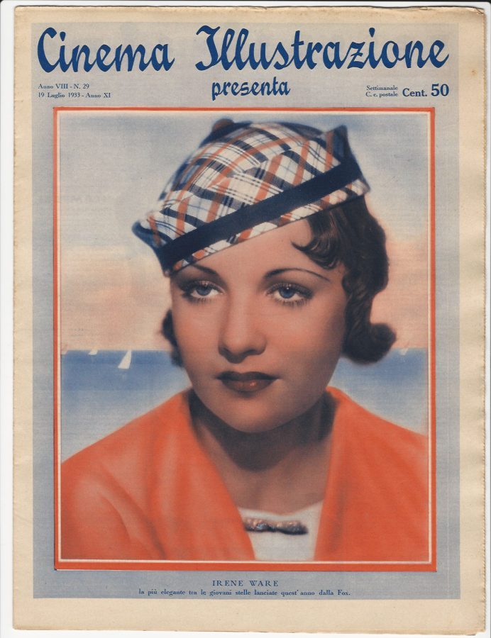 CINEMA ILLUSTRAZIONE magazine side cover Issue 29 19 July 1933