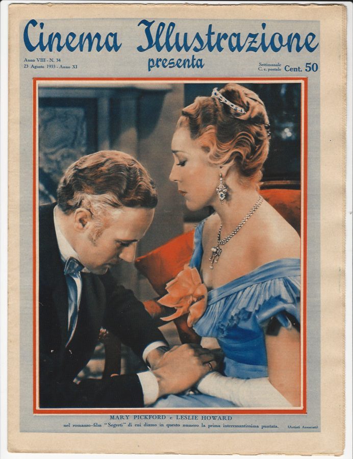 CINEMA ILLUSTRAZIONE magazine side cover Issue 34 23 August 1933