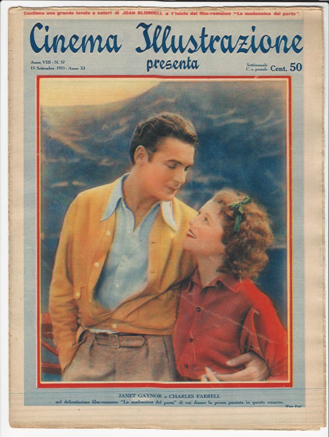 CINEMA ILLUSTRAZIONE magazine side cover Issue 37 13 September 1933