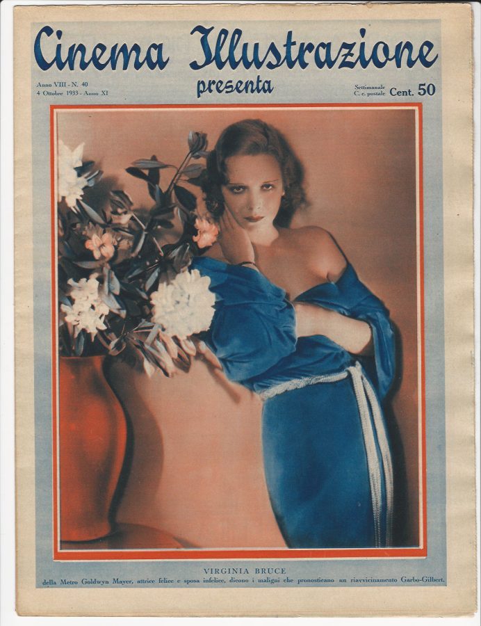 CINEMA ILLUSTRAZIONE magazine side cover Issue 40 4 October 1933