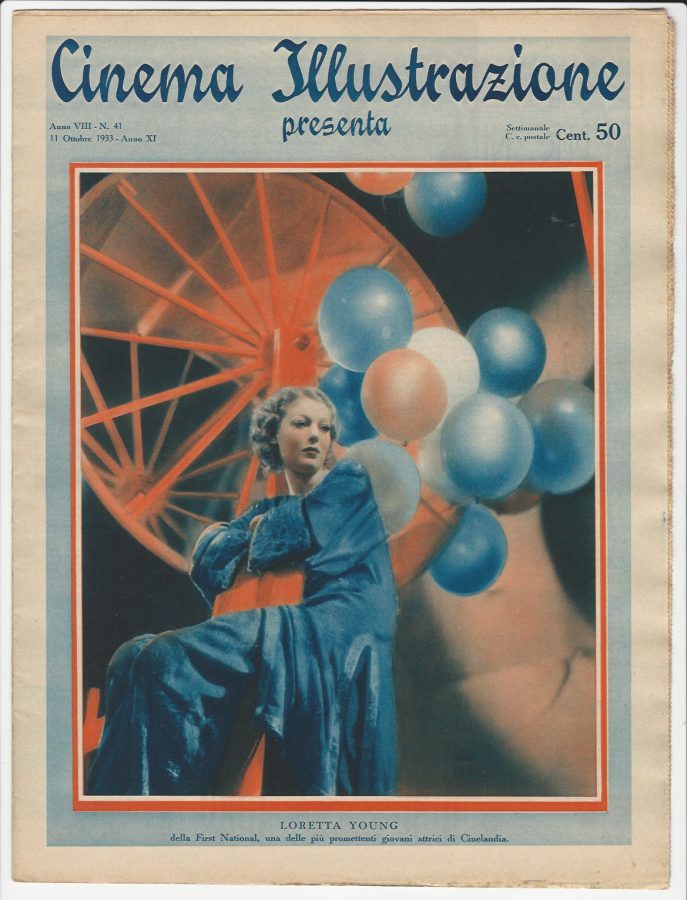 CINEMA ILLUSTRAZIONE magazine side cover Issue 41 11 October 1933