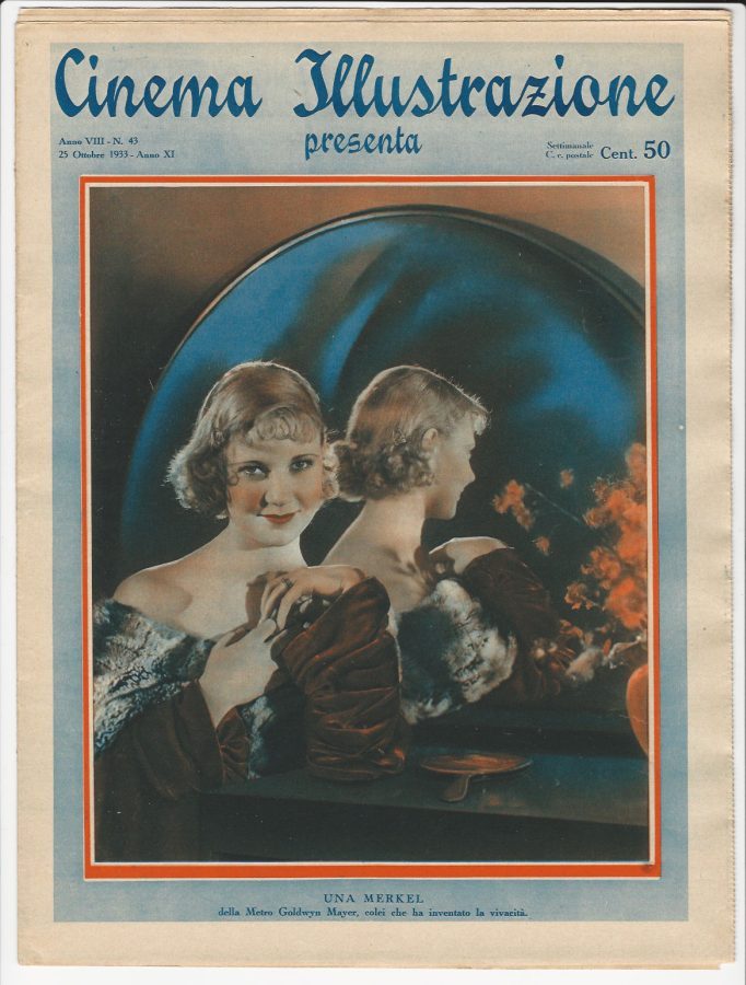 CINEMA ILLUSTRAZIONE magazine side cover Issue 43 25 October 1933