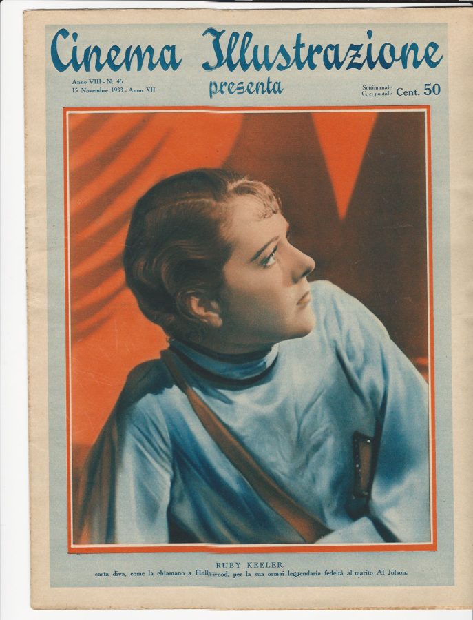 CINEMA ILLUSTRAZIONE magazine side cover Issue 46 15 November 1933