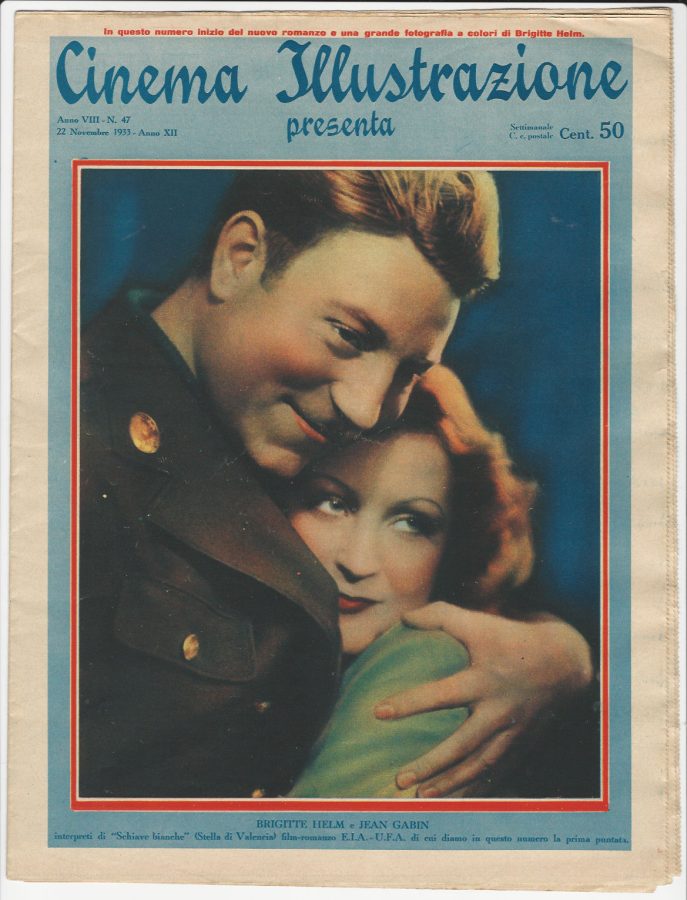 CINEMA ILLUSTRAZIONE magazine side cover Issue 47 22 November 1933