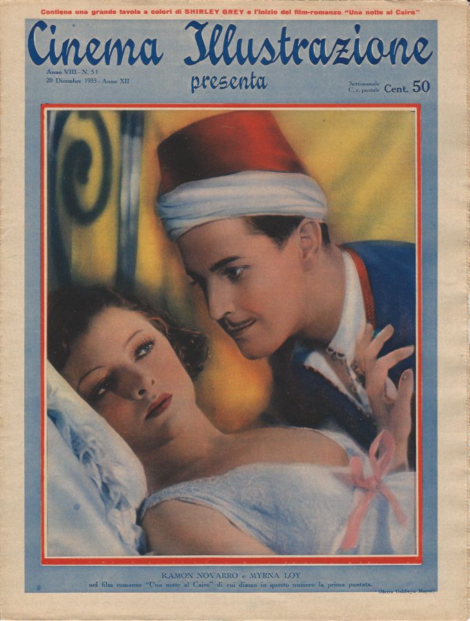 CINEMA ILLUSTRAZIONE magazine side cover Issue 51 20 December 1933
