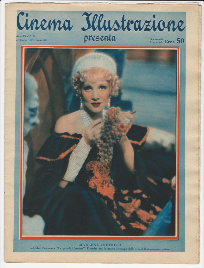 CINEMA ILLUSTRAZIONE magazine side cover Issue 12 21 March 1934
