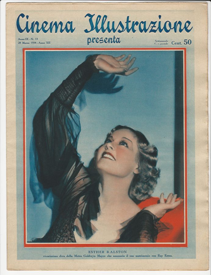 CINEMA ILLUSTRAZIONE magazine side cover Issue 13 28 March 1934