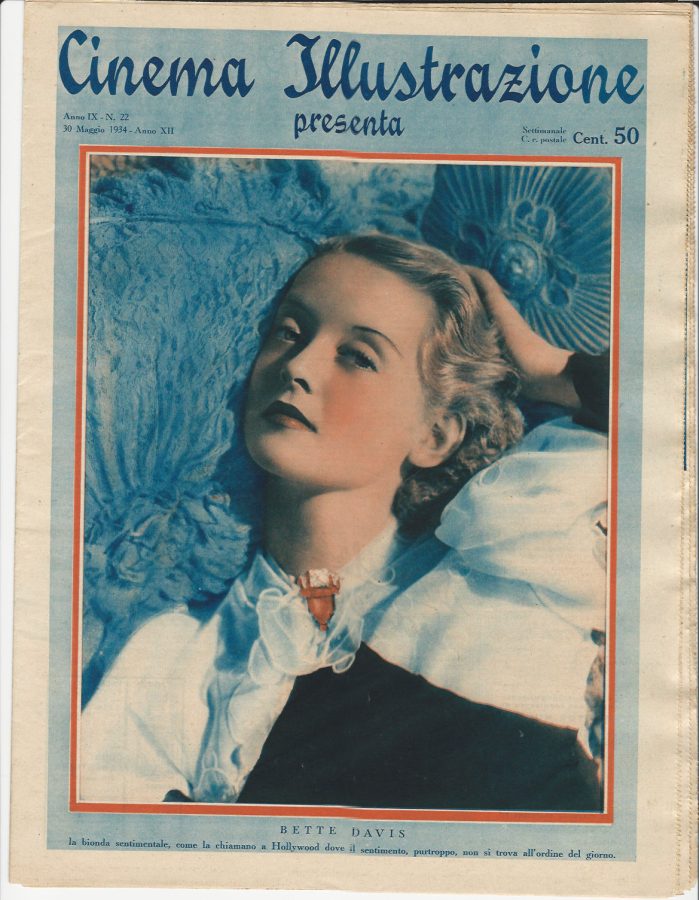 CINEMA ILLUSTRAZIONE magazine side cover Issue 22 30 May 1934