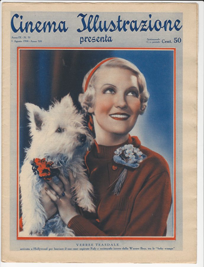 CINEMA ILLUSTRAZIONE magazine side cover Issue 31 1 August 1934