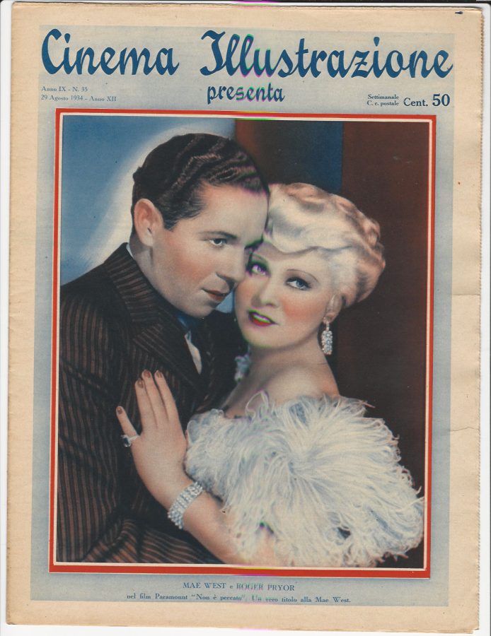CINEMA ILLUSTRAZIONE magazine side cover Issue 35 29 August 1934