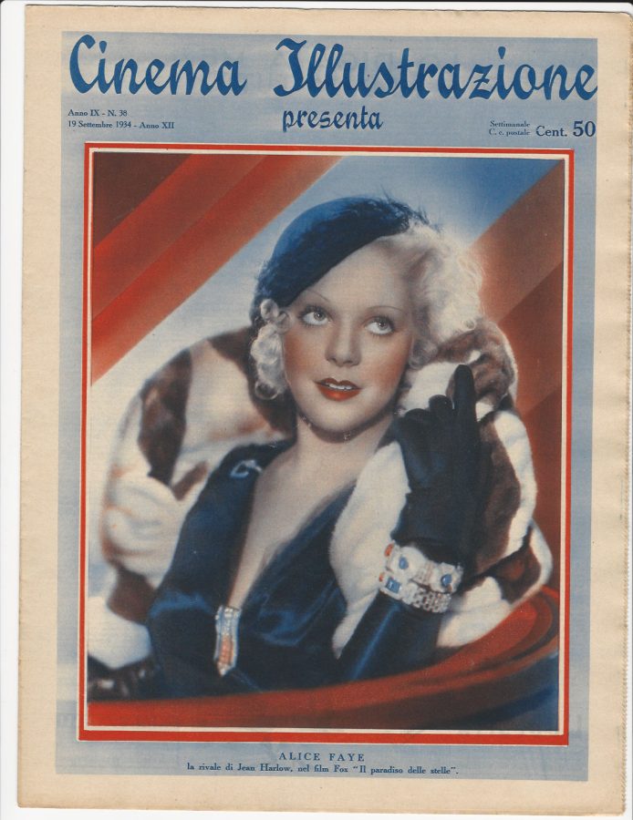 CINEMA ILLUSTRAZIONE magazine side cover Issue 38 19 September 1934