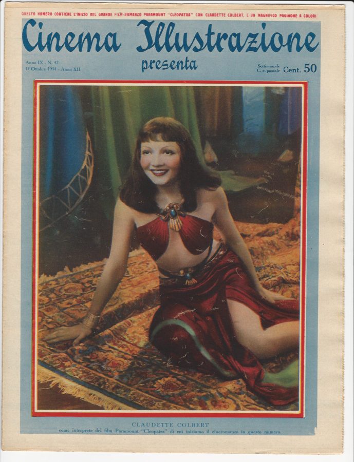 CINEMA ILLUSTRAZIONE magazine side cover Issue 42 17 October 1934