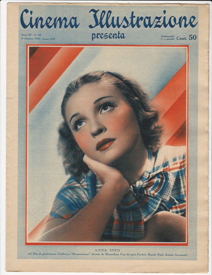 CINEMA ILLUSTRAZIONE magazine side cover Issue 44 31 October 1934