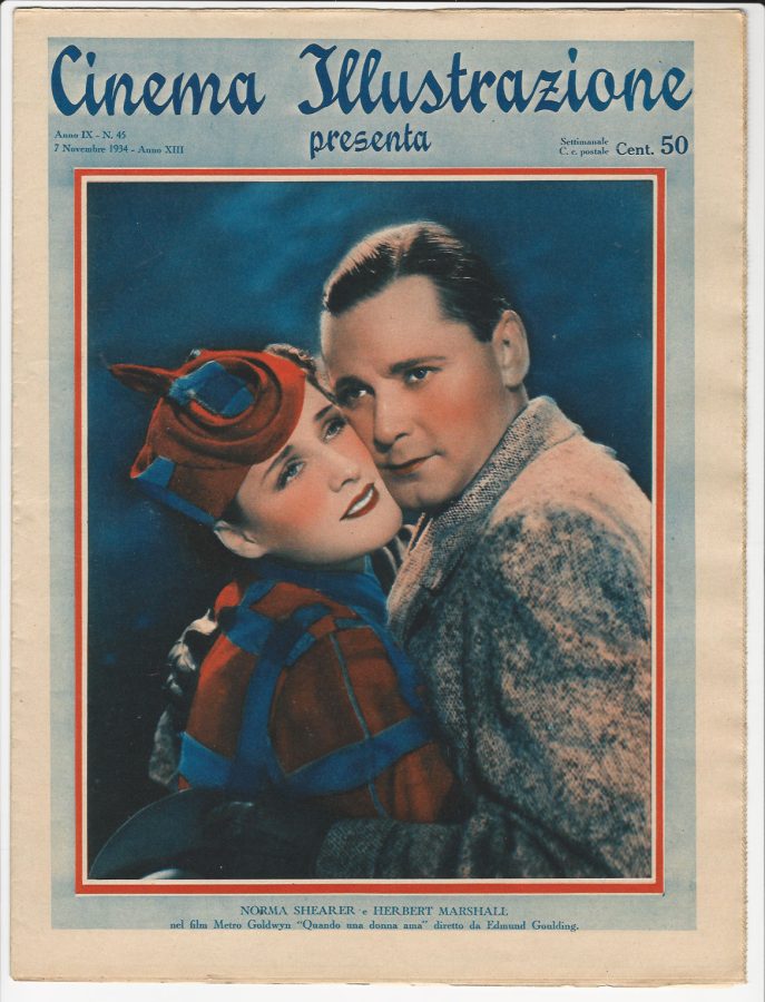 CINEMA ILLUSTRAZIONE magazine side cover Issue 45 7 November 1934