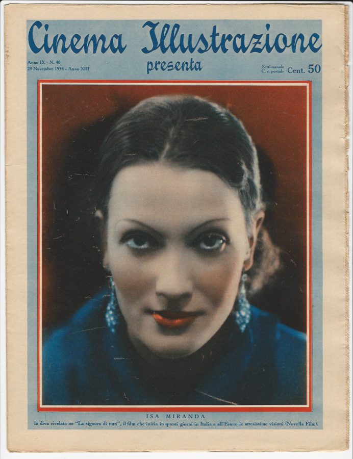 CINEMA ILLUSTRAZIONE magazine side cover Issue 48 28 November 1934