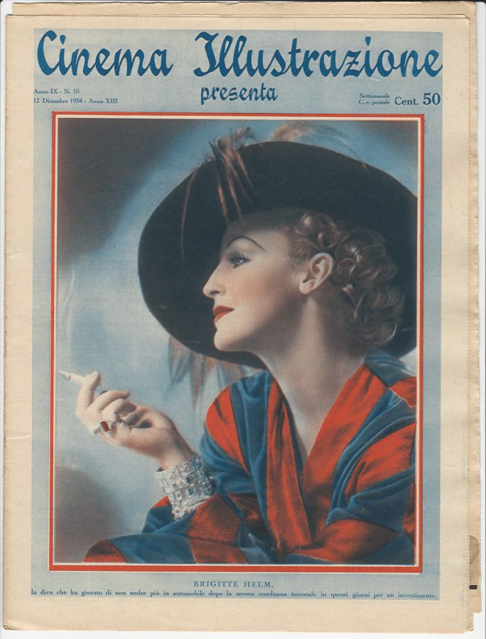 CINEMA ILLUSTRAZIONE magazine side cover Issue 50 12 December 1934