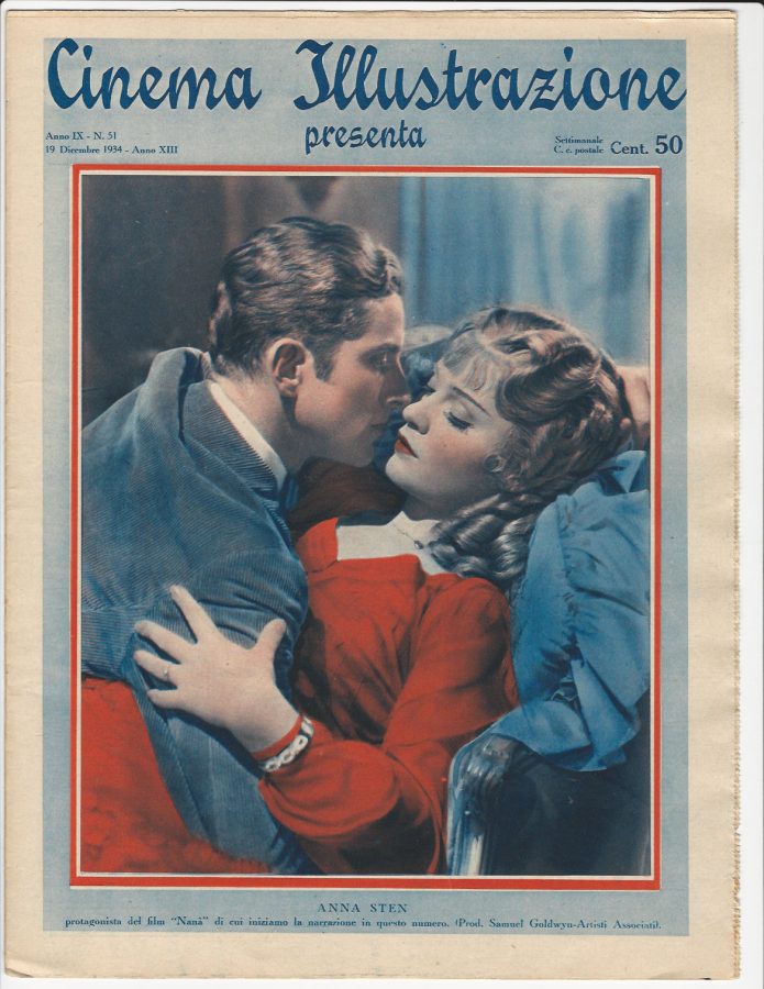 CINEMA ILLUSTRAZIONE magazine side cover Issue 51 19 December 1934