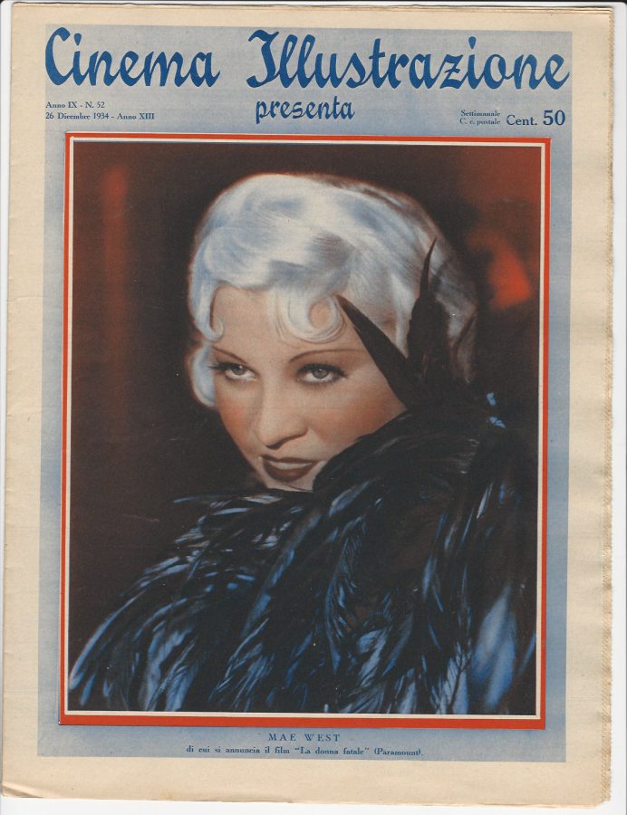 CINEMA ILLUSTRAZIONE magazine side cover Issue 52 26 December 1934