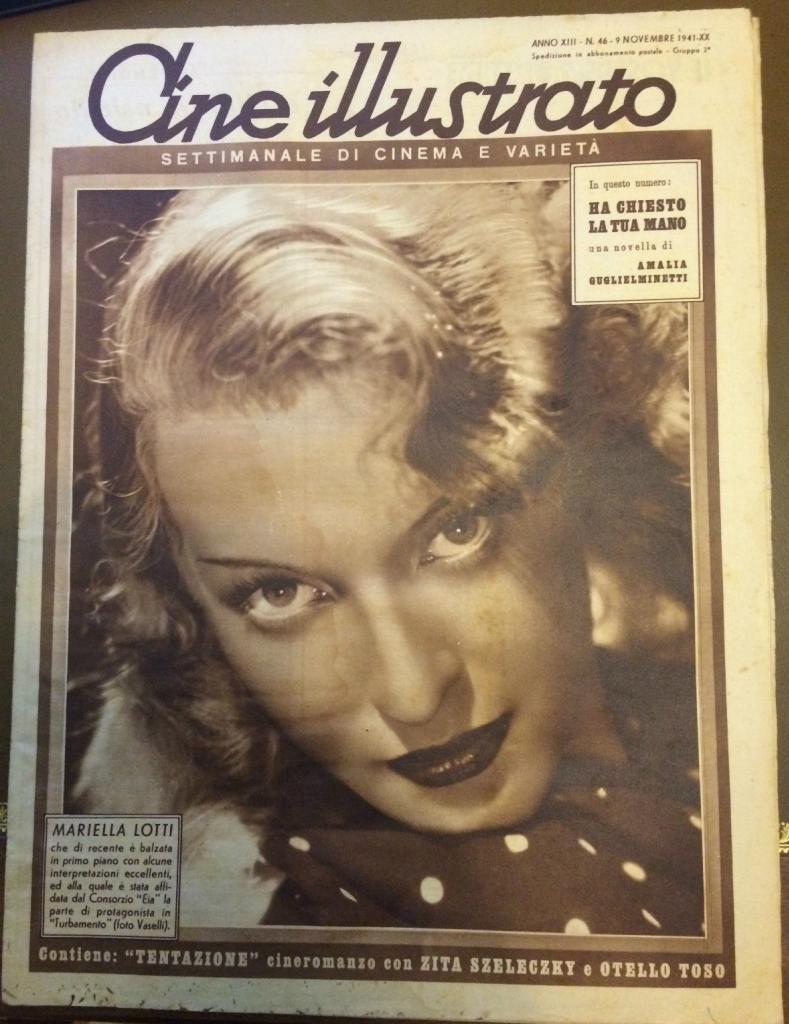 CINE ILLUSTRATO magazine side cover Issue 46 9 November 1941