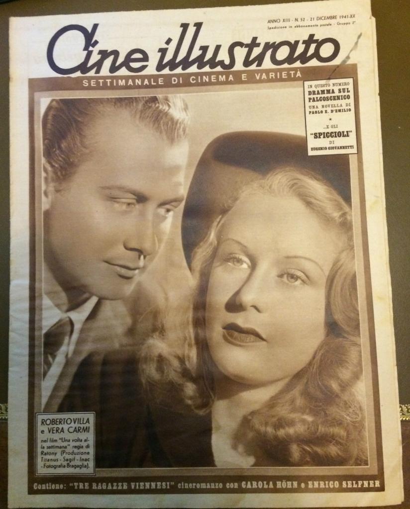 CINE ILLUSTRATO magazine side cover Issue 52 21 December 1941